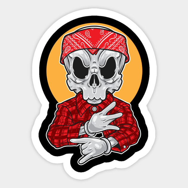 Gangsta Skull Gangsta Sticker TeePublic